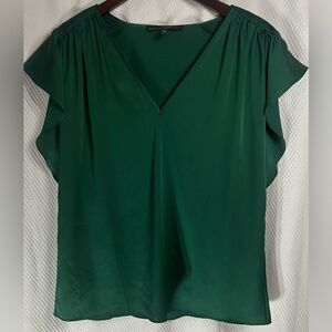 Emerald Green V-Neck Top White House Black Market